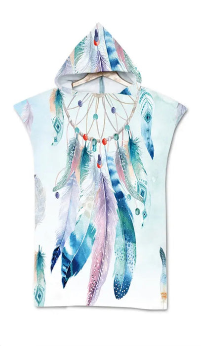 Diving Poncho Changing Towel with Hood Microfiber Beach Towel Blanket Quick - Dry Bath Robe Swimming Poncho - divecampus