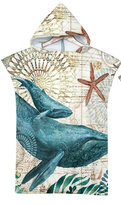 Diving Poncho Changing Towel with Hood Microfiber Beach Towel Blanket Quick - Dry Bath Robe Swimming Poncho - divecampus