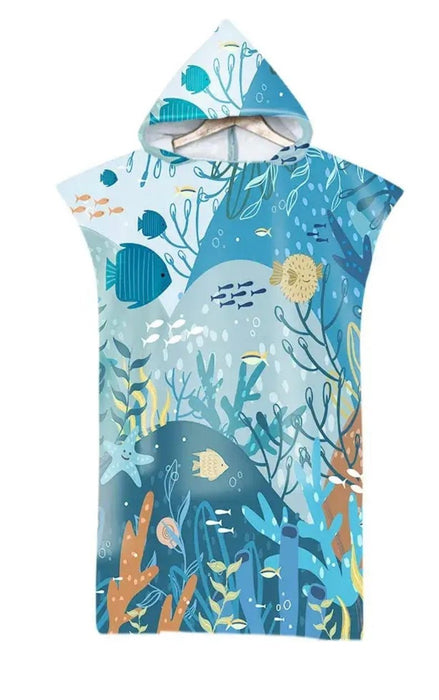 Diving Poncho Changing Towel with Hood Microfiber Beach Towel Blanket Quick - Dry Bath Robe Swimming Poncho - divecampus