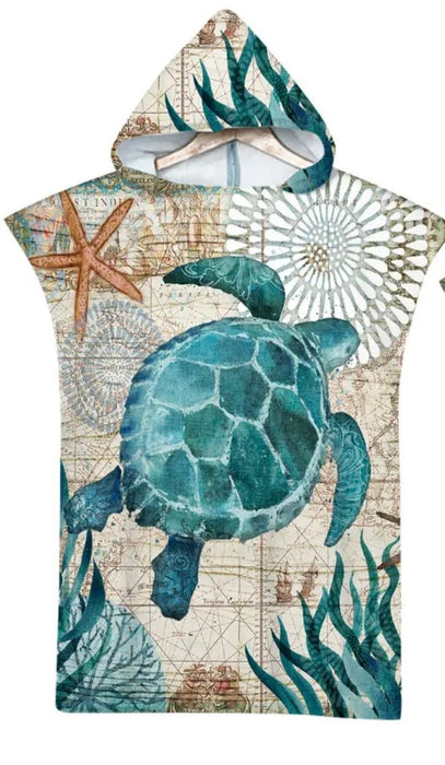 Diving Poncho Changing Towel with Hood Microfiber Beach Towel Blanket Quick - Dry Bath Robe Swimming Poncho - divecampus