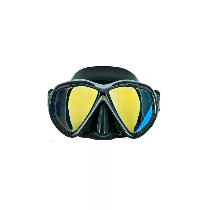 Tecline Mask Tiara Ii, Brighting Yellow Glass, Anti Fog Black Silicone, Black Silver Frame Anti-Fog Glass