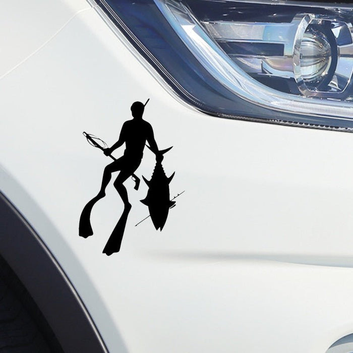 Spearfishing Diver Decal Sticker